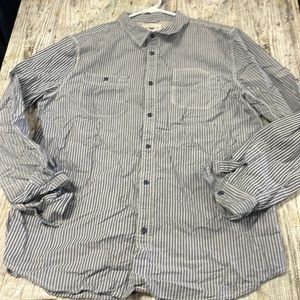 Men’s 44MM Long Sleeve Blue-White Button Down Shirt Sz XL